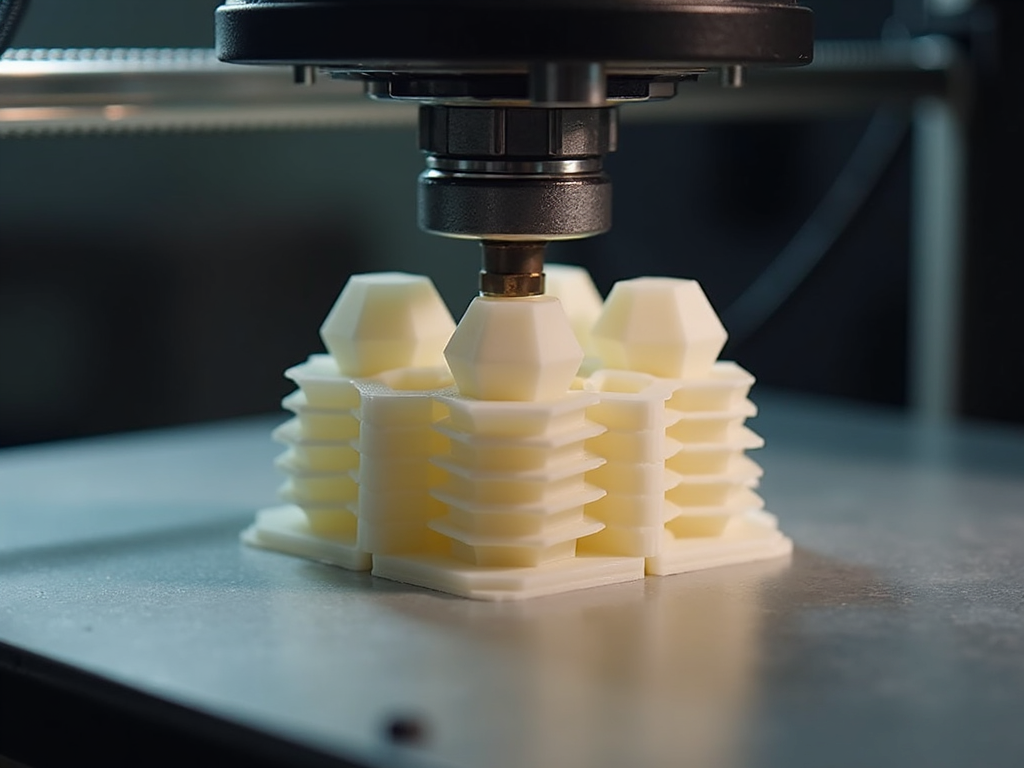 3D printer creating a complex shape.