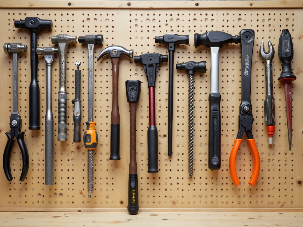 Organized tool storage on a pegboard
