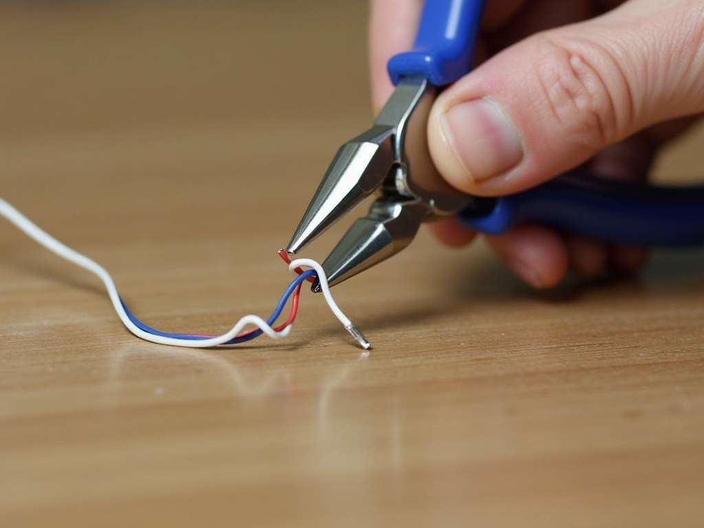 Pliers fixing a wire