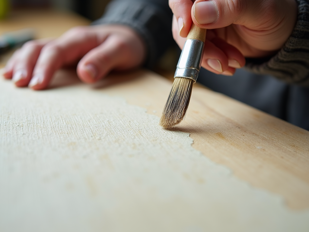 Artist using dry brushing technique to add texture to a painting