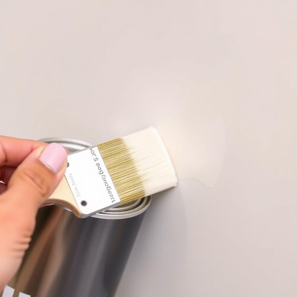 Applying satin paint to a wall