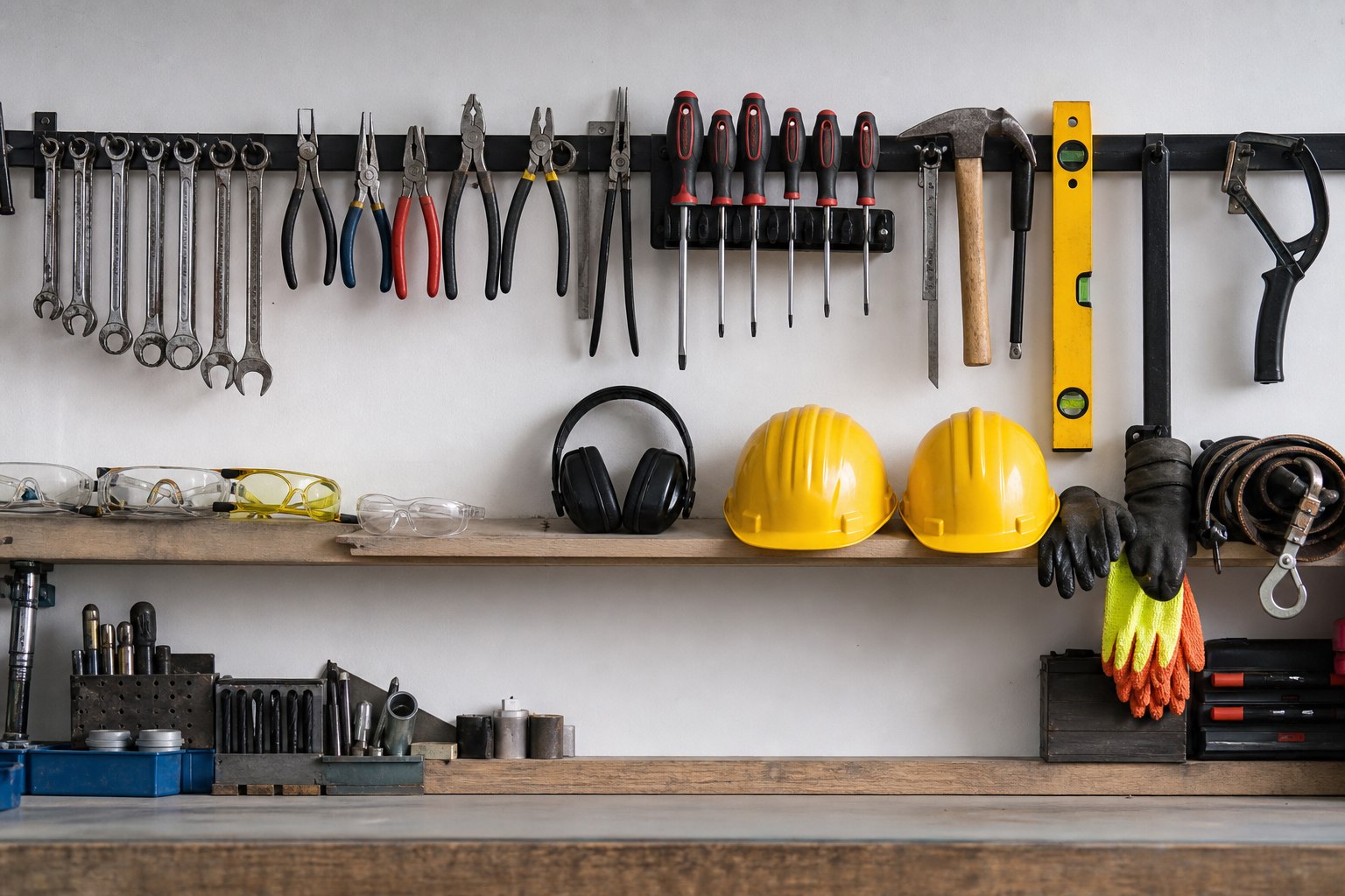Well-organized advanced hand tools safety station