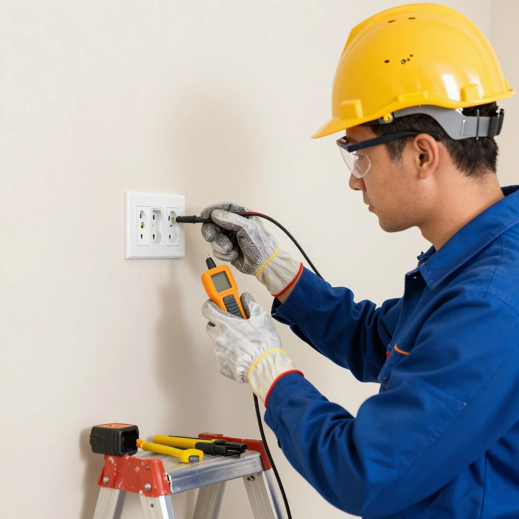 Electrician demonstrating safe troubleshooting practices