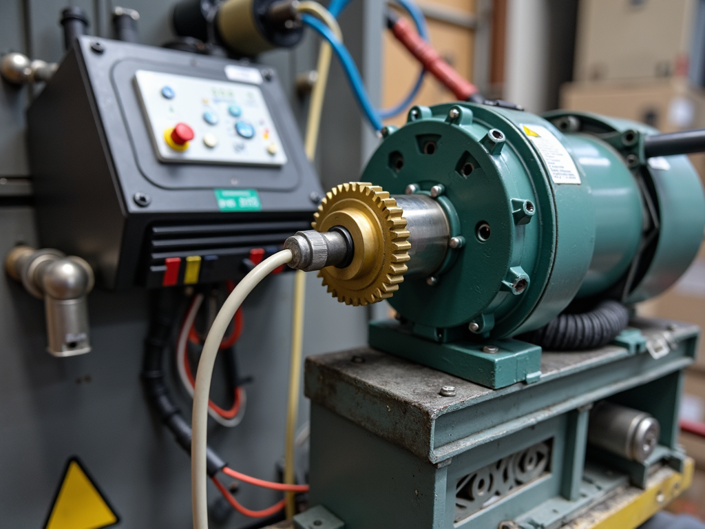 An electric motor actuator in operation
