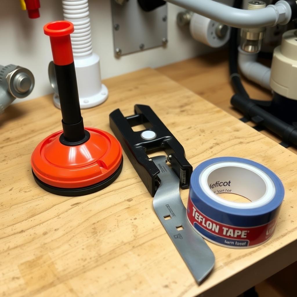 A plumber's tool set ready for home repairs.