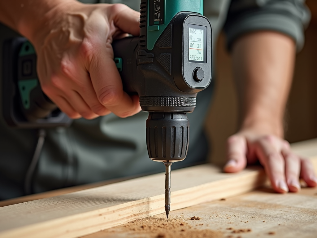 Worker using smart drill