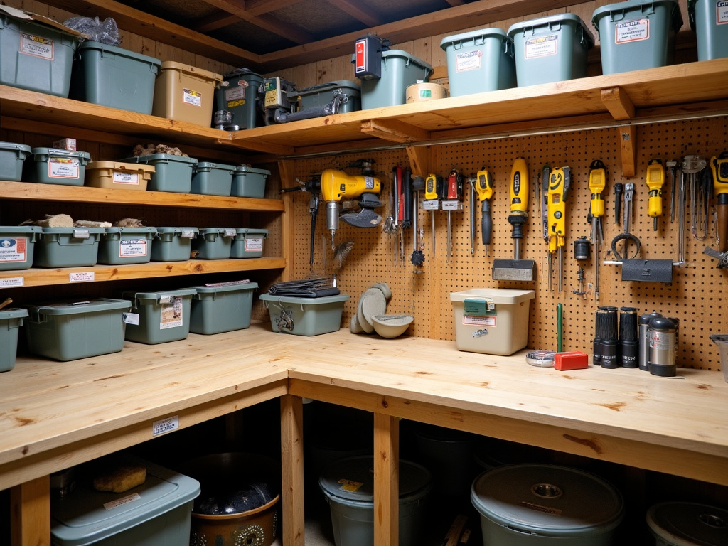 Labeled storage in workshop