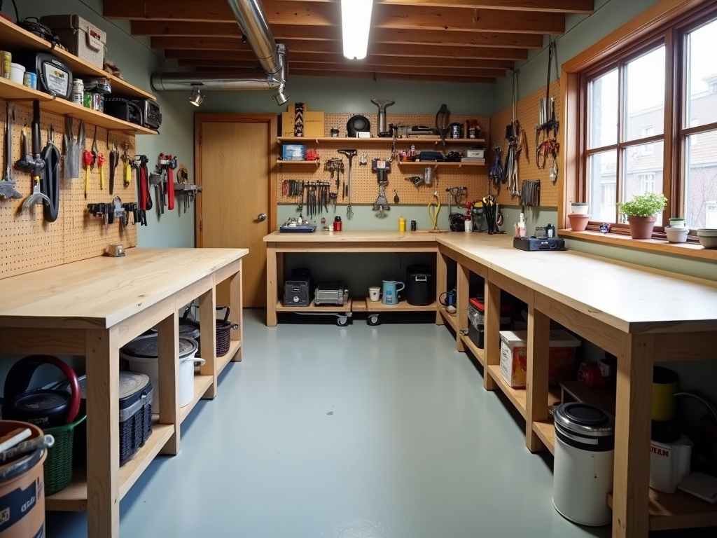 Clean and organized small workshop