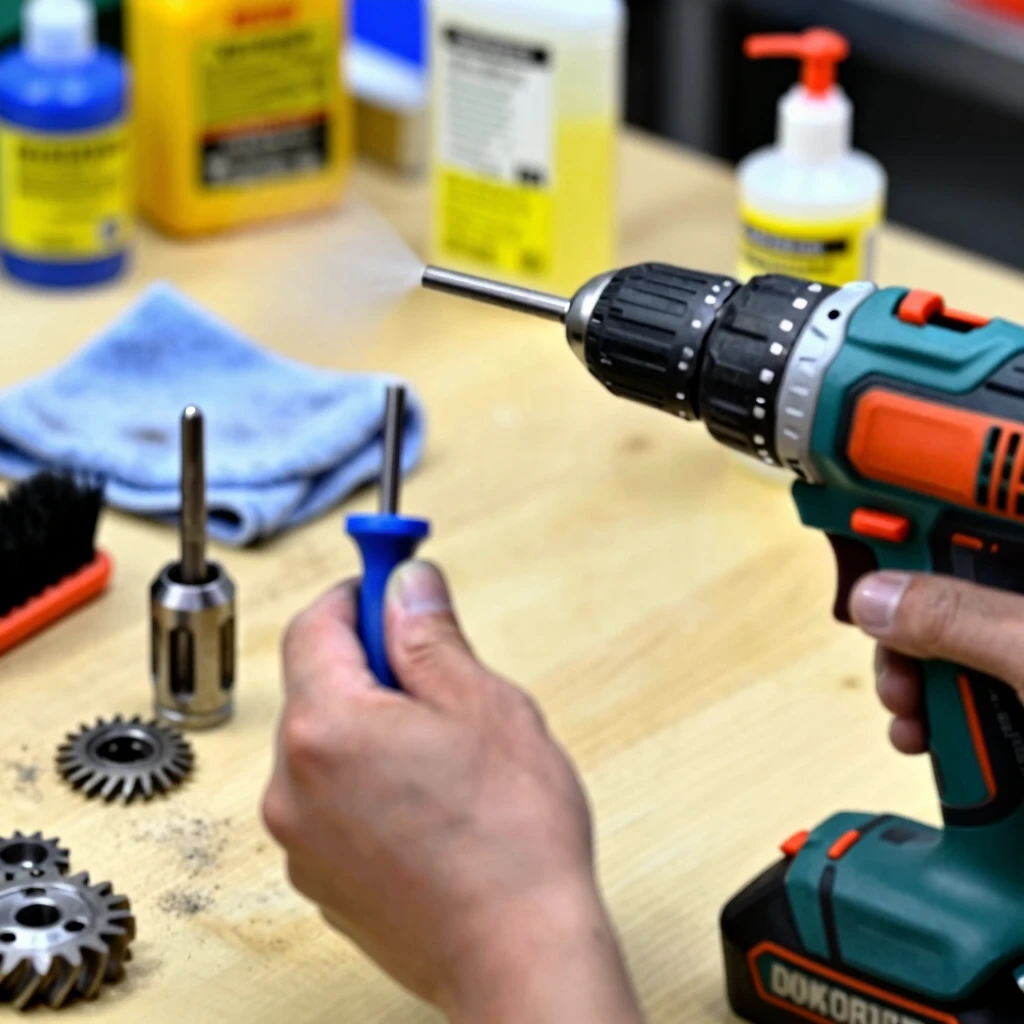 Step-by-step cleaning and maintenance of a cordless power drill