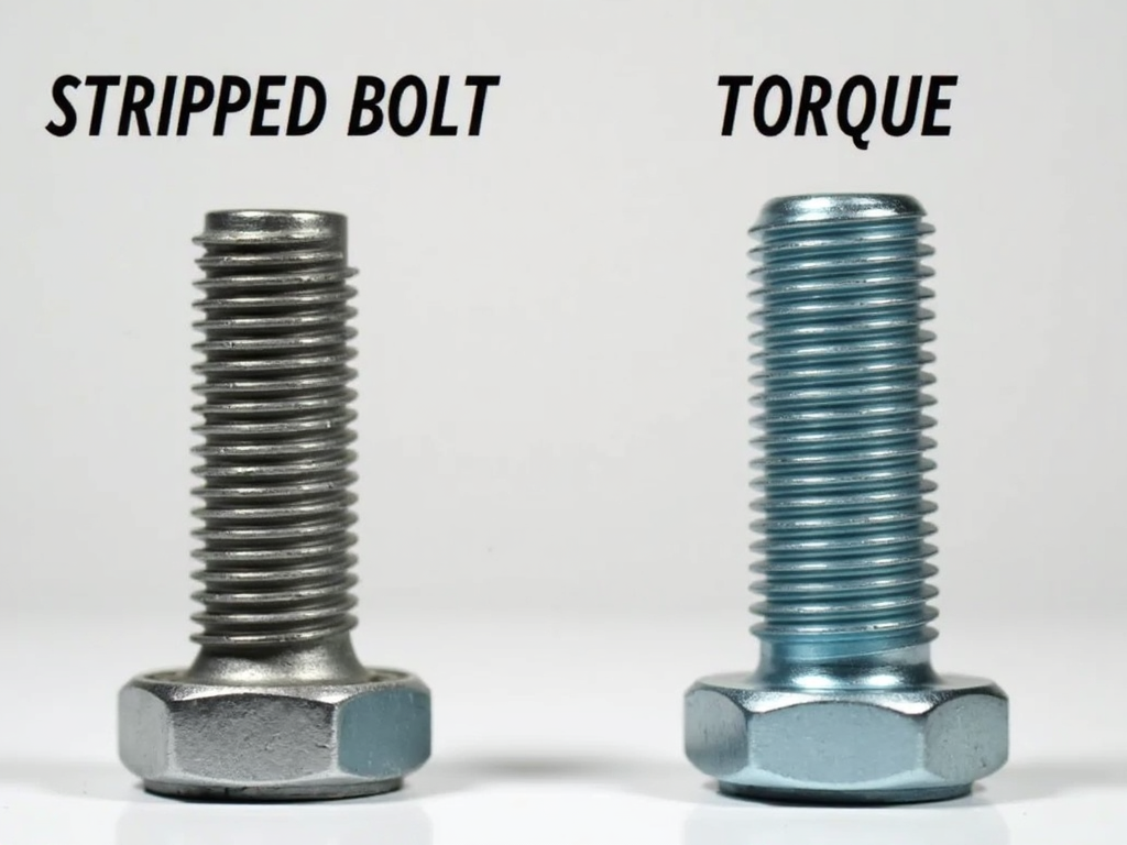 Effects of incorrect torque: stripped bolt