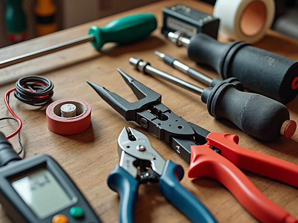 Essential electrical tools for smart home setup.