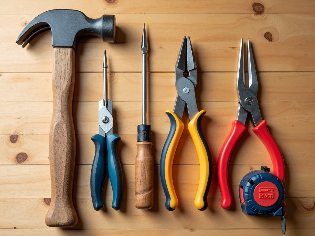 Essential hand tools for beginners on a workbench