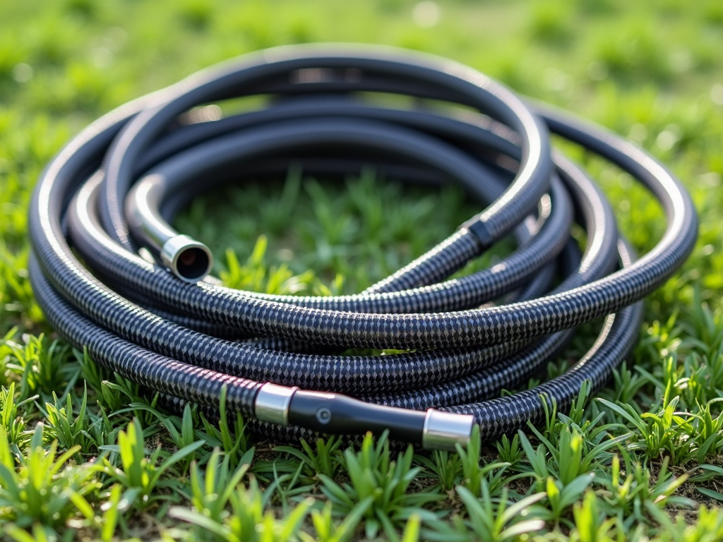 Coiled heavy-duty power washer hose