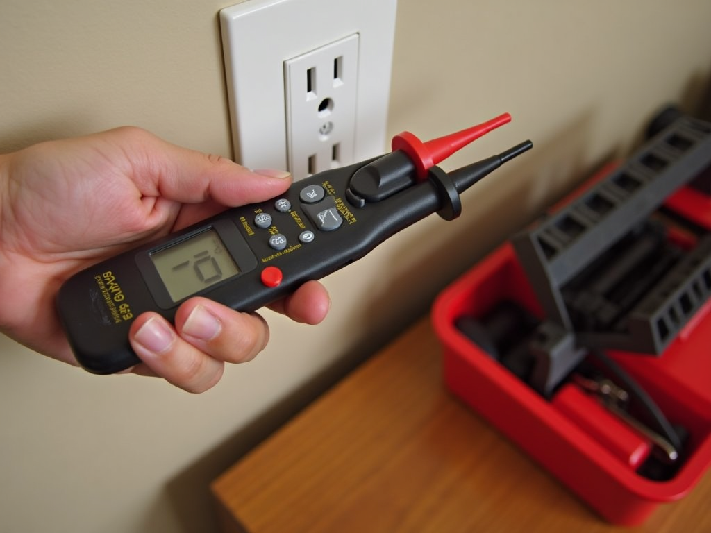 Using a multimeter to test an outlet