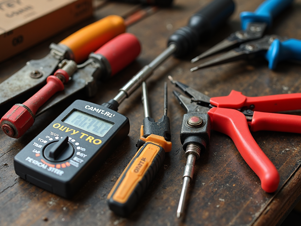 A collection of essential electrical tools for DIY projects.