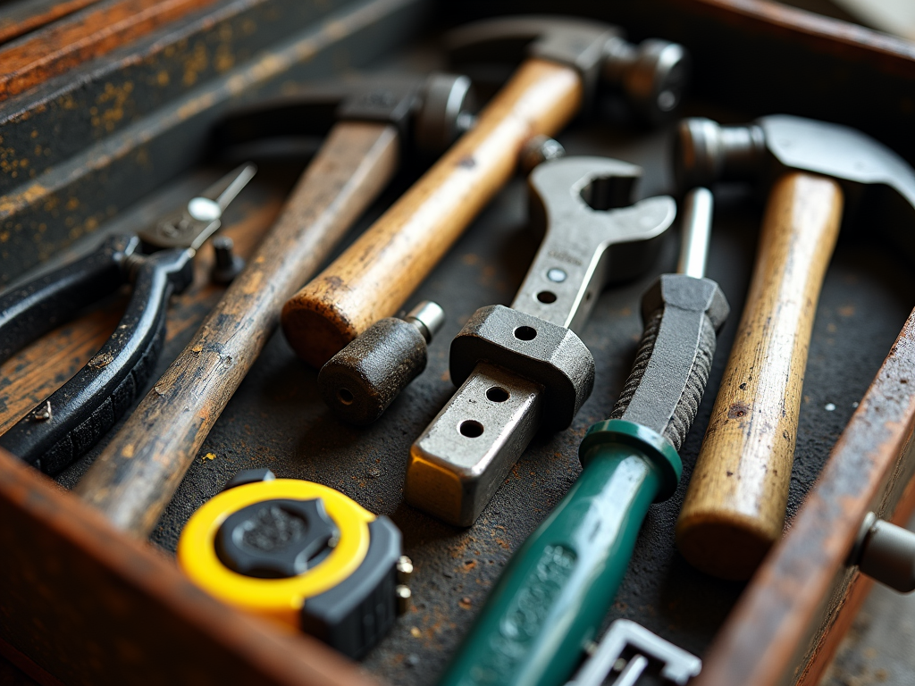 A well-organized toolbox showcasing a variety of hand tools.