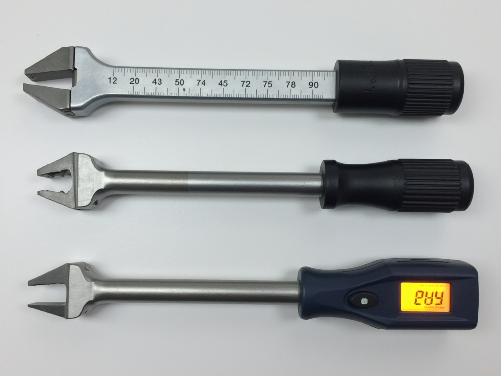 Beam, click, and digital torque wrenches side by side