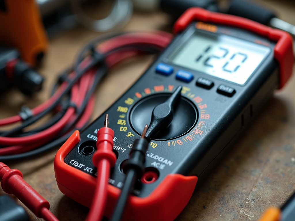 Digital multimeter measuring voltage